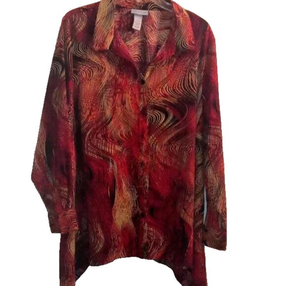 Woman's Blouse by Catherines size 18/20 1X button up comfort - Picture 1 of 5